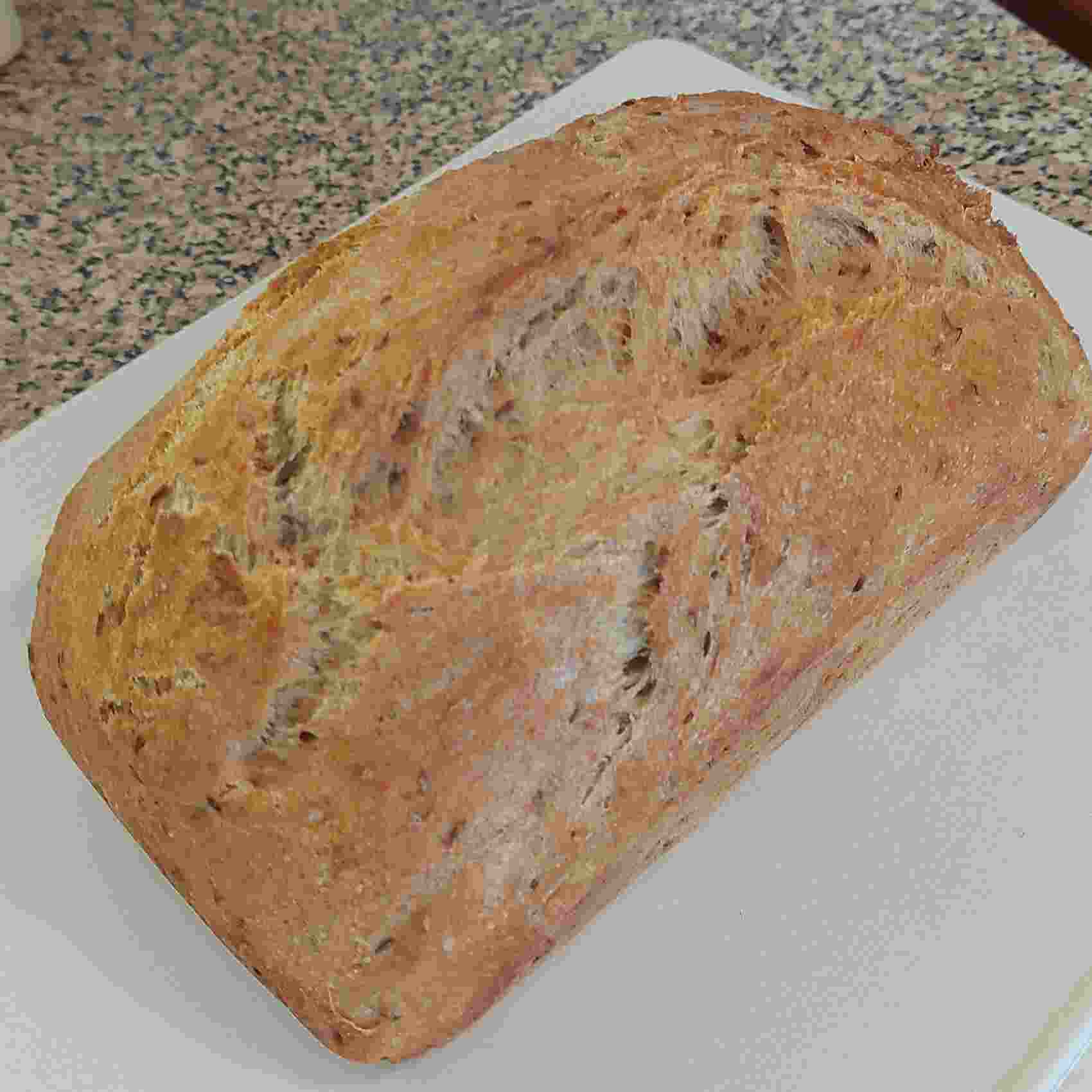 Loaf of bread resulting from this recipe